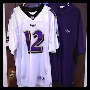 TWO Baltimore Ravens Mens Jersey/Polo